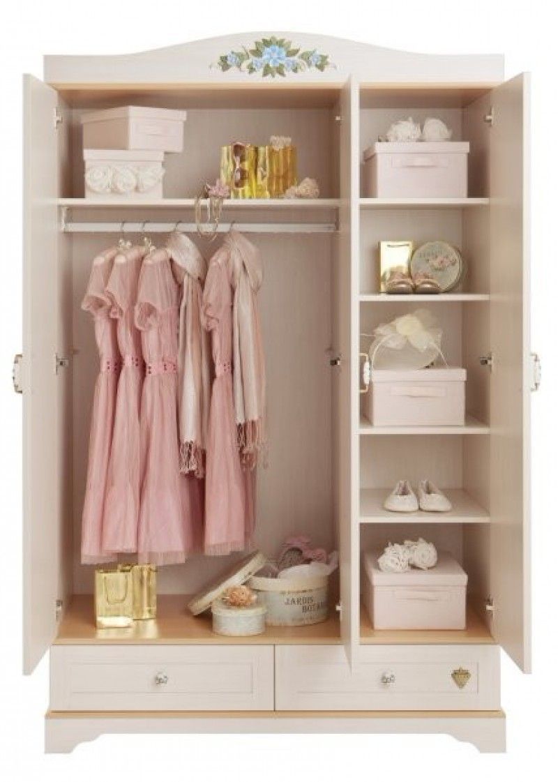 шкаф для одежды девочке белый